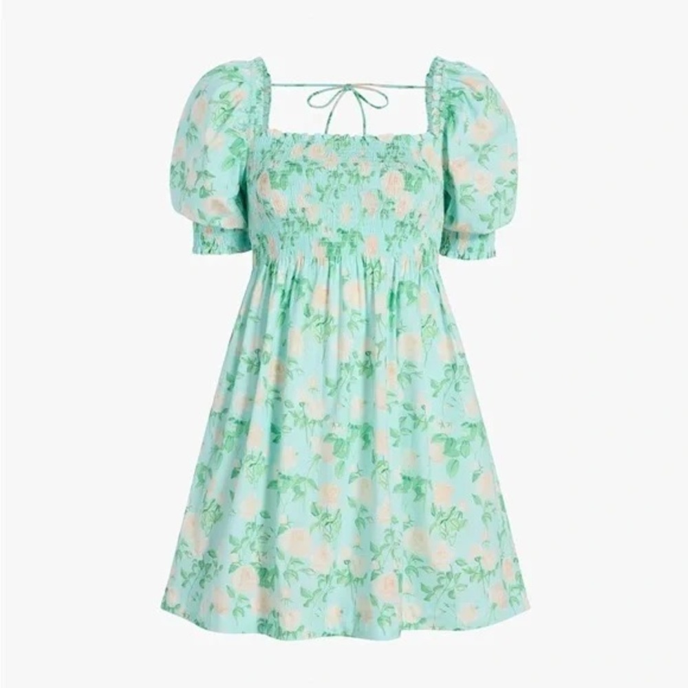 Athena Nap Dress - Blue Roses Poplin × 1